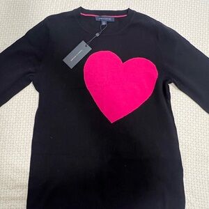 Black Sweater with Pink Heart